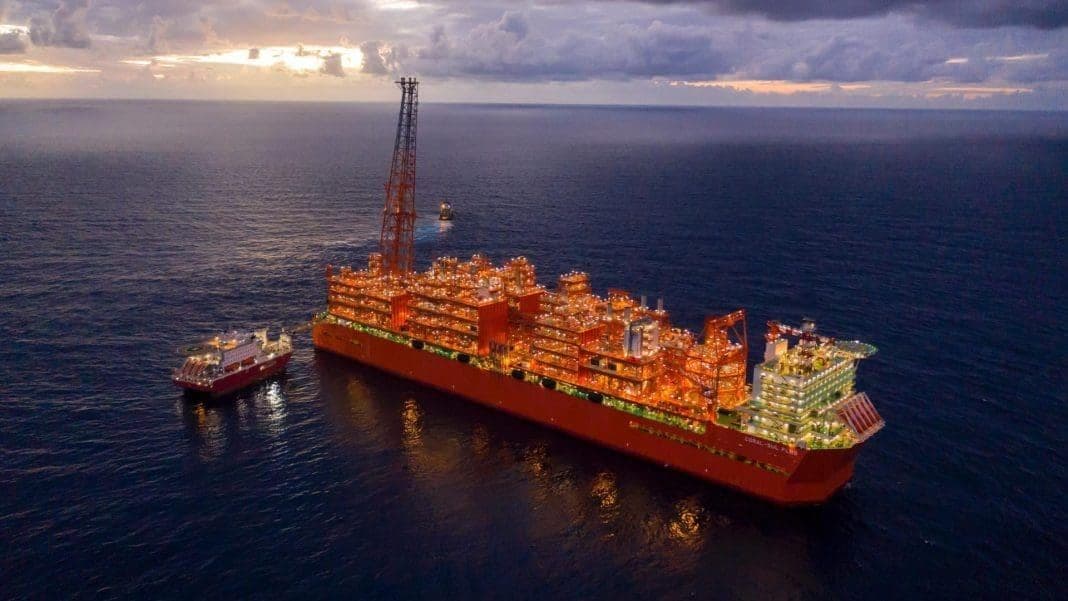 Floating LNG production vessel offshore